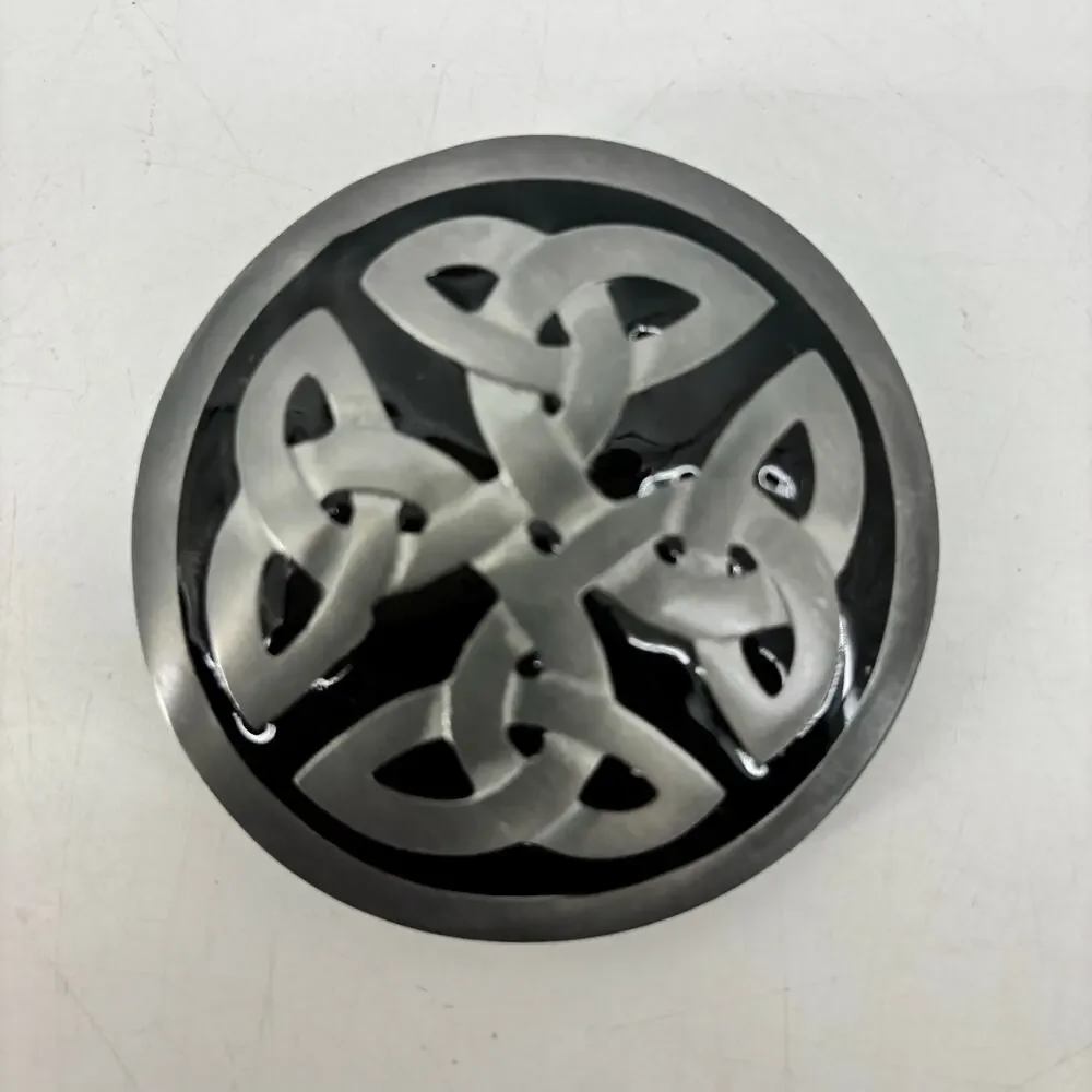 Belt Buckle Celtic Pewter Enamel Round Knot Great American Y2K